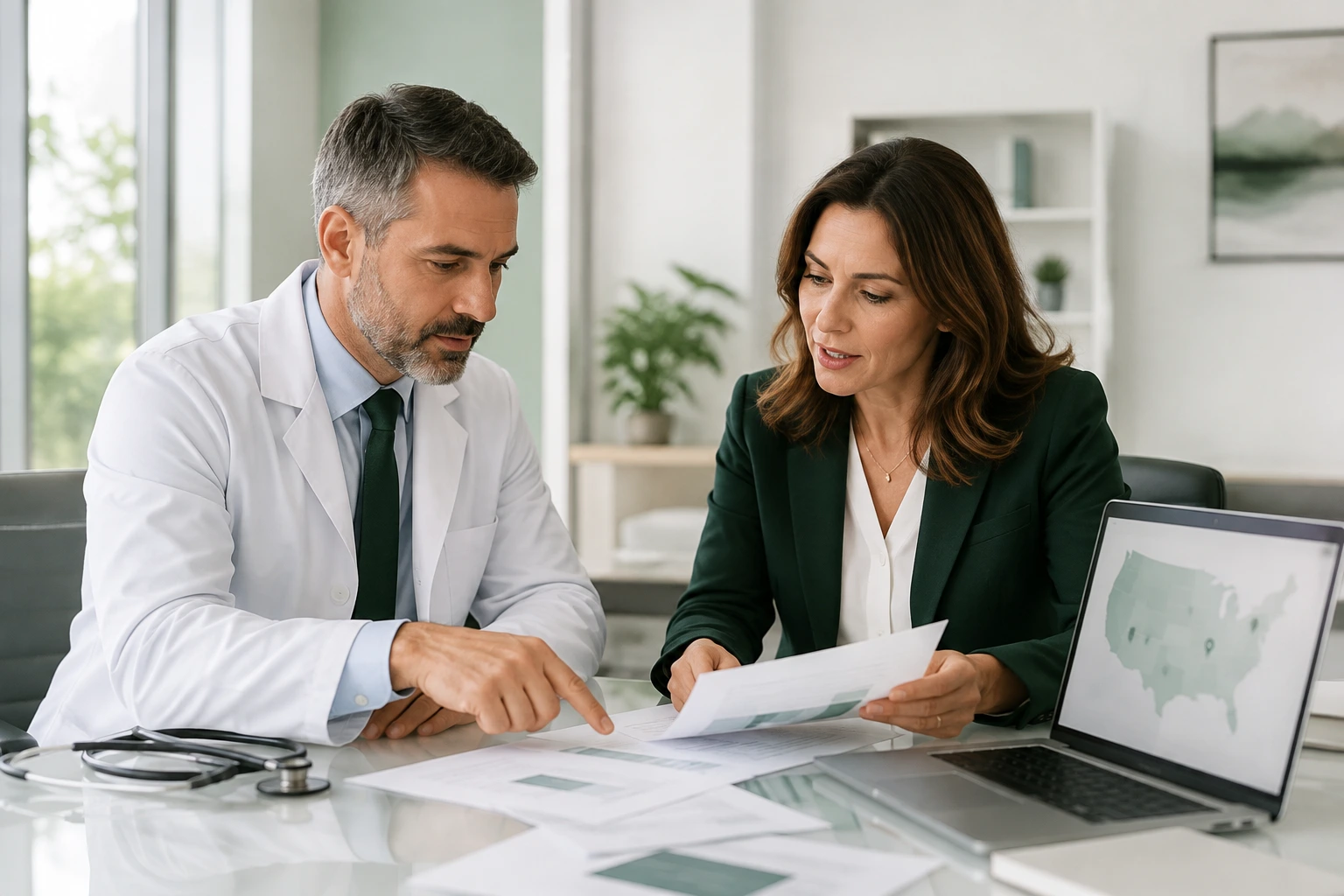 Healthcare provider reviewing state entity formation requirements